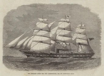 El Barco de Hierro con Hélice Auxiliar Somersetshire, para el Comercio Australiano